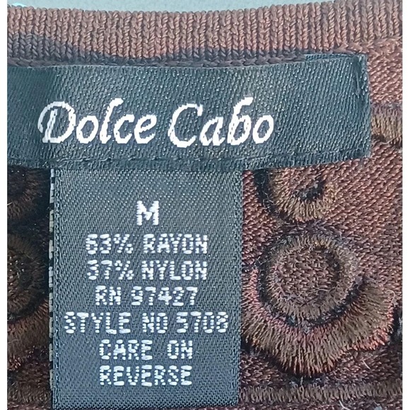 Dolce Cabo Womens M Dark Brown Turquoise Beaded Embellished Sleeveless Top 5708 - Picture 2 of 8